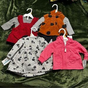 Adorable Baby Clothing Set - Red, Gray, Pink
